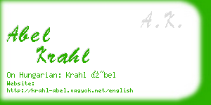 abel krahl business card